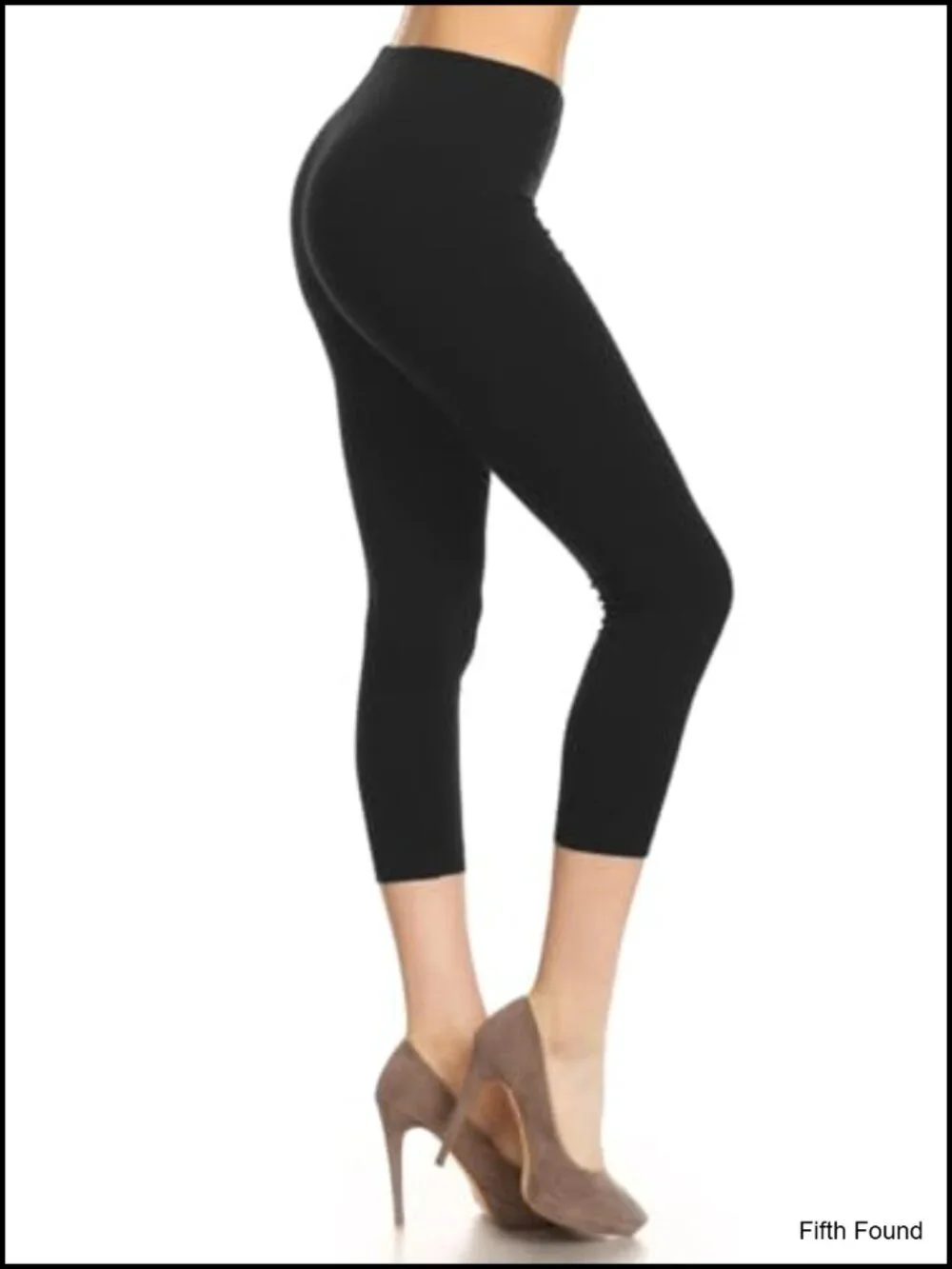High Waisted Cotton Leggings - Soft Breathable Capri Length - Yoga
